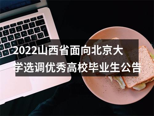 2022山西省面向北京大学选调优秀高校毕业生公告 图片