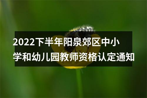 2022下半年阳泉郊区中小学和幼儿园教师资格认定通知 图片