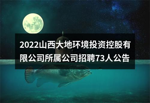 2022山西大地环境投资控股有限公司所属公司招聘73人公告 图片
